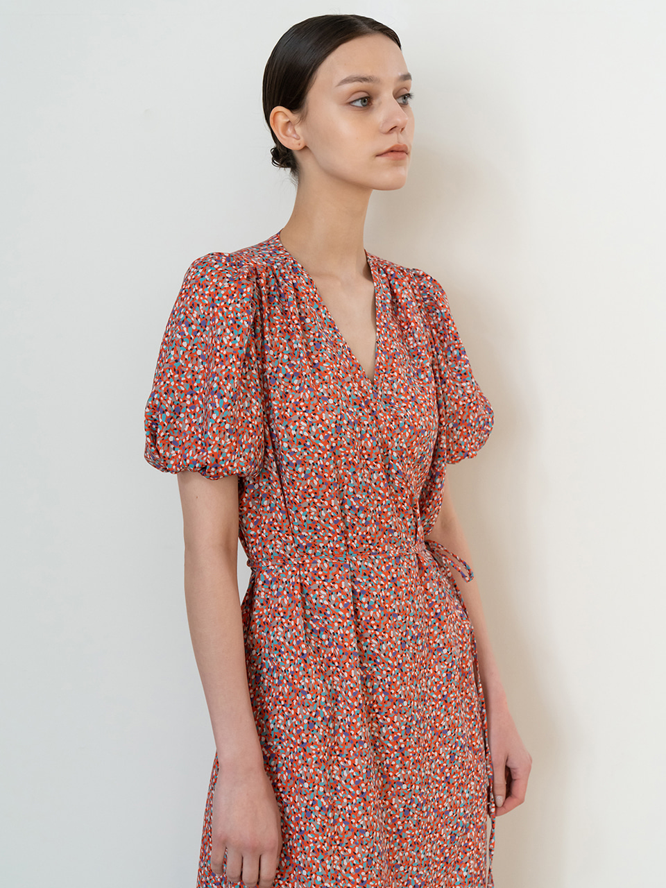 Puff-Sleeve Wrap Maxi Dress — 5