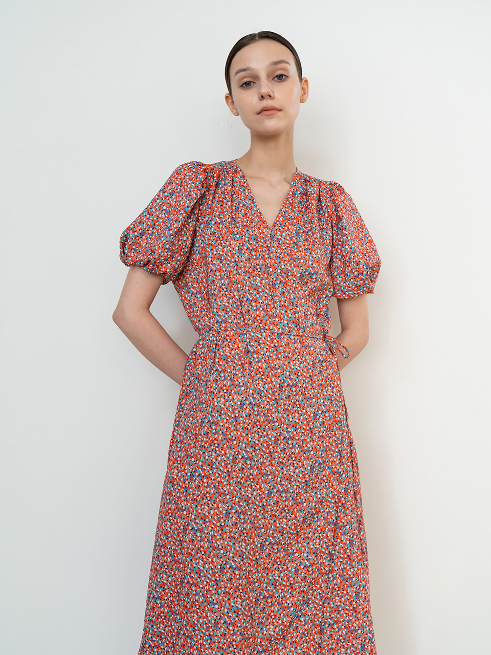Puff-Sleeve Wrap Maxi Dress — 8