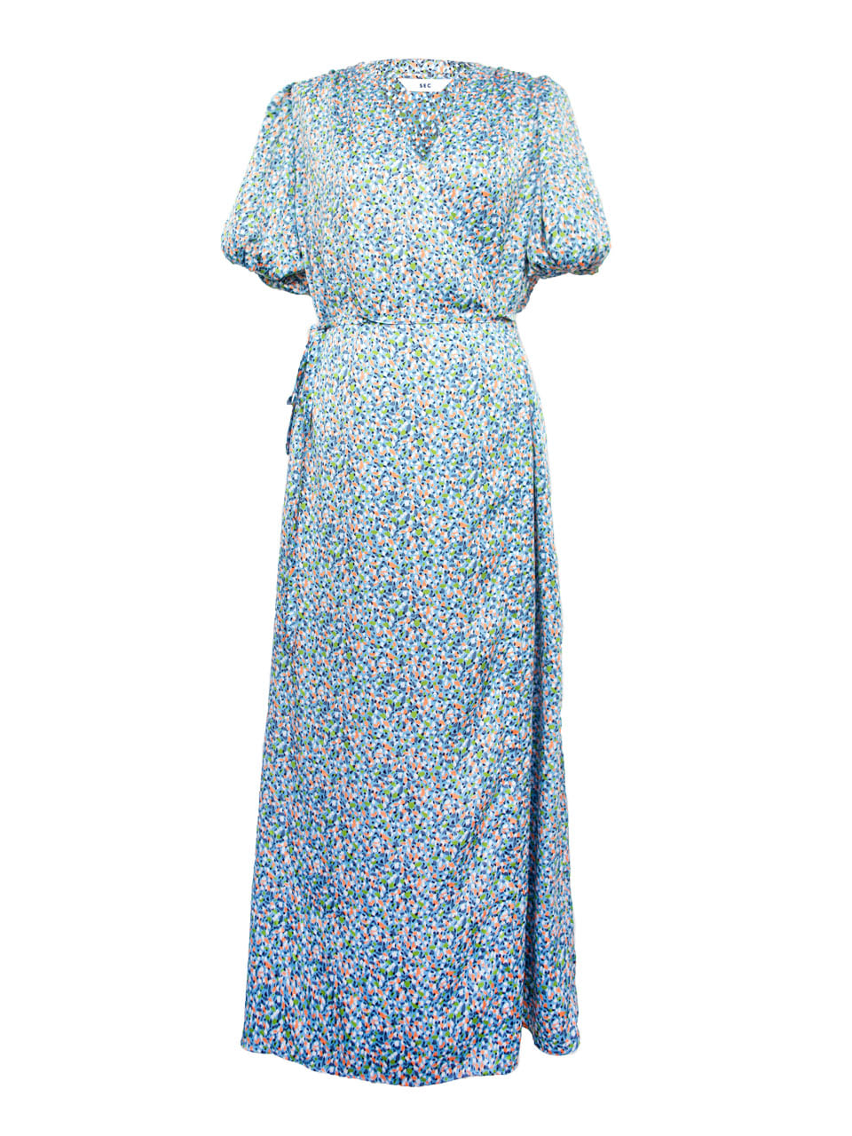 Puff-Sleeve Wrap Maxi Dress — 11