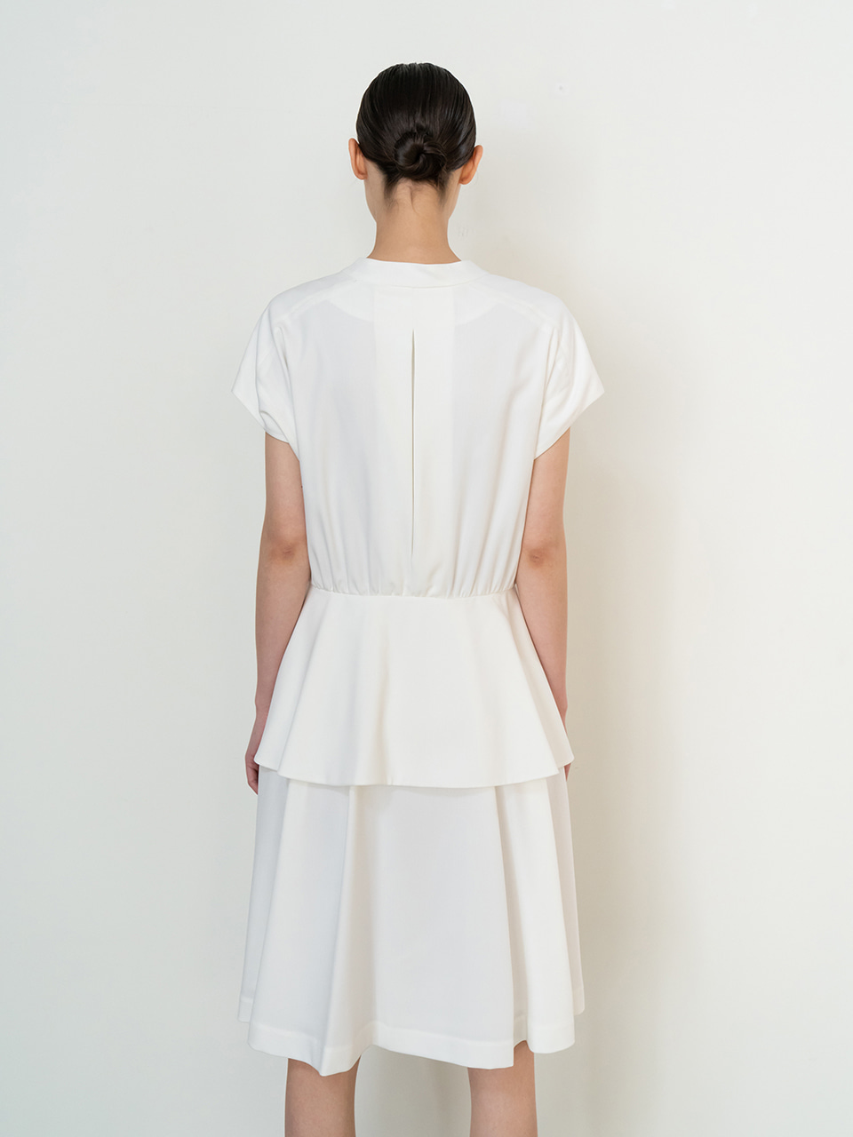 Peplum Antique-Button Dress — 4