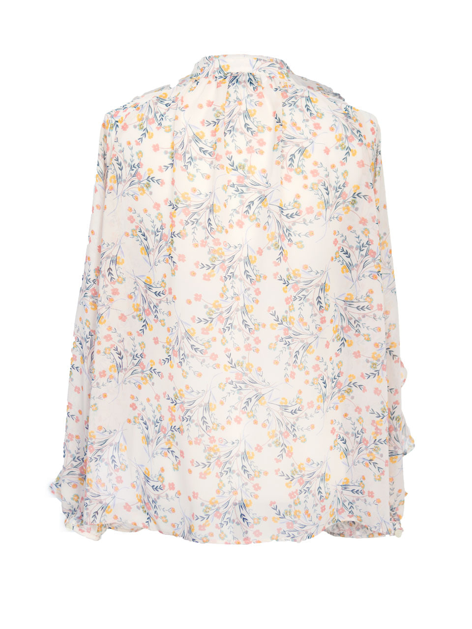 Floral Chiffon Flared Blouse — 9