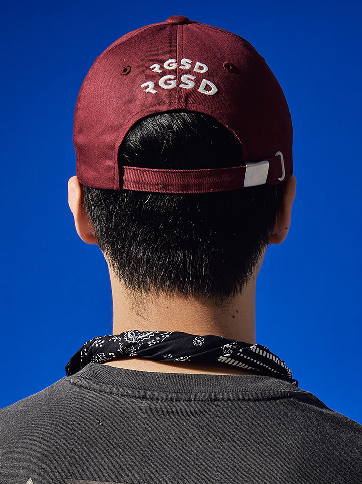 Logo Play R Baseball Cap — Burgundy — 3