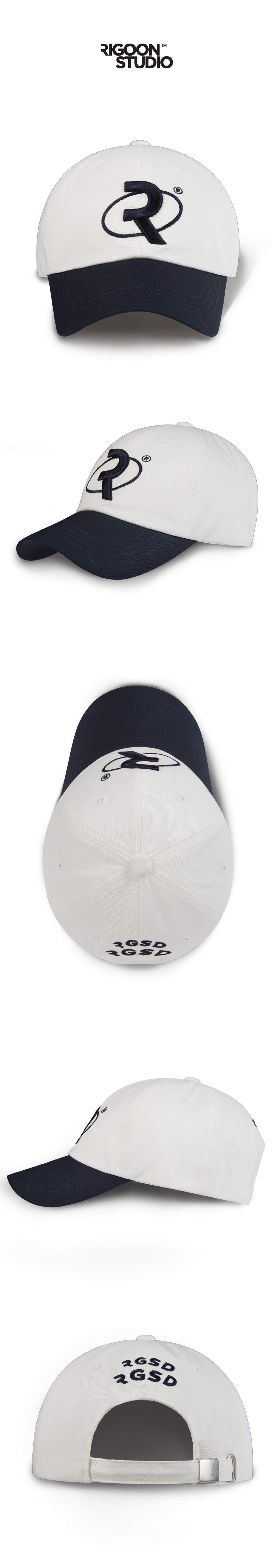 Planet R Two-Tone Baseball Cap — White & Navy — 3