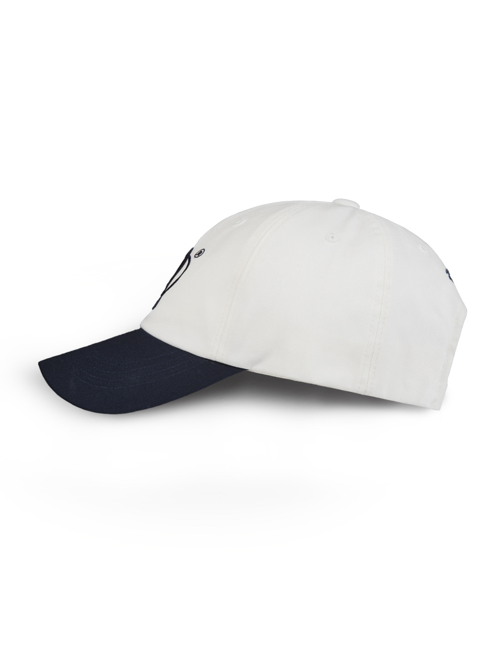 Planet R Two-Tone Baseball Cap — White & Navy — 5