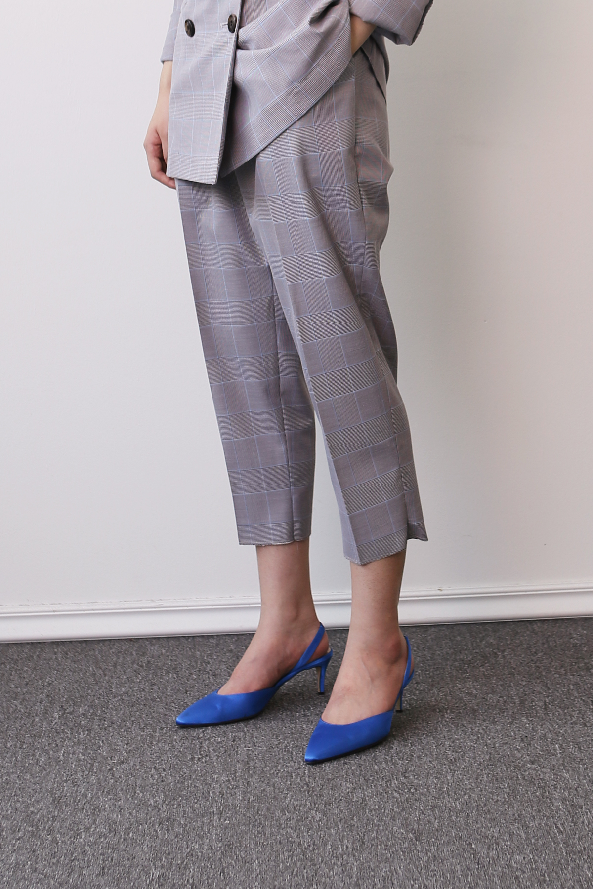 Glen-Check Slim Baggy Pants — 13