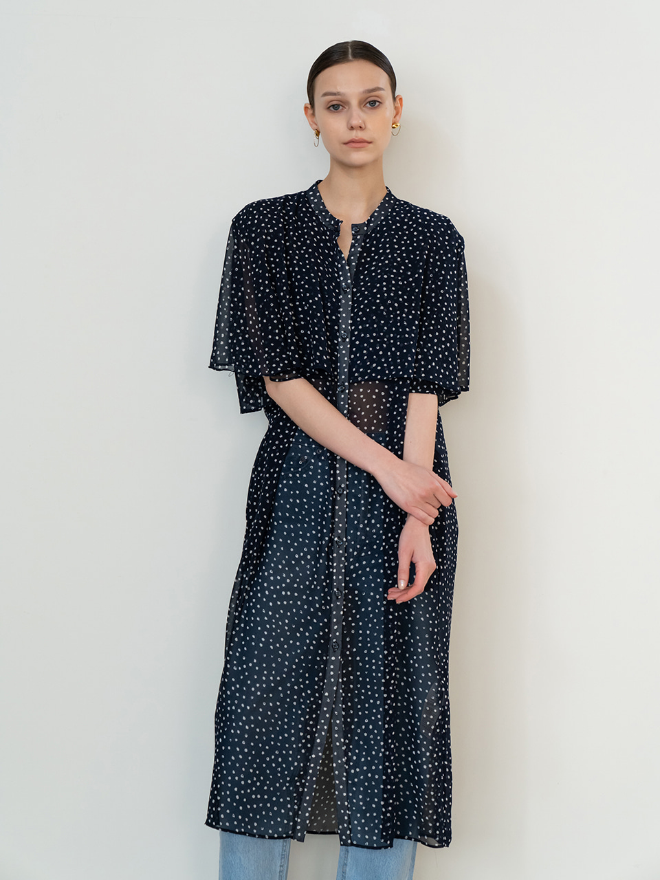 Flared Chiffon Maxi Dress