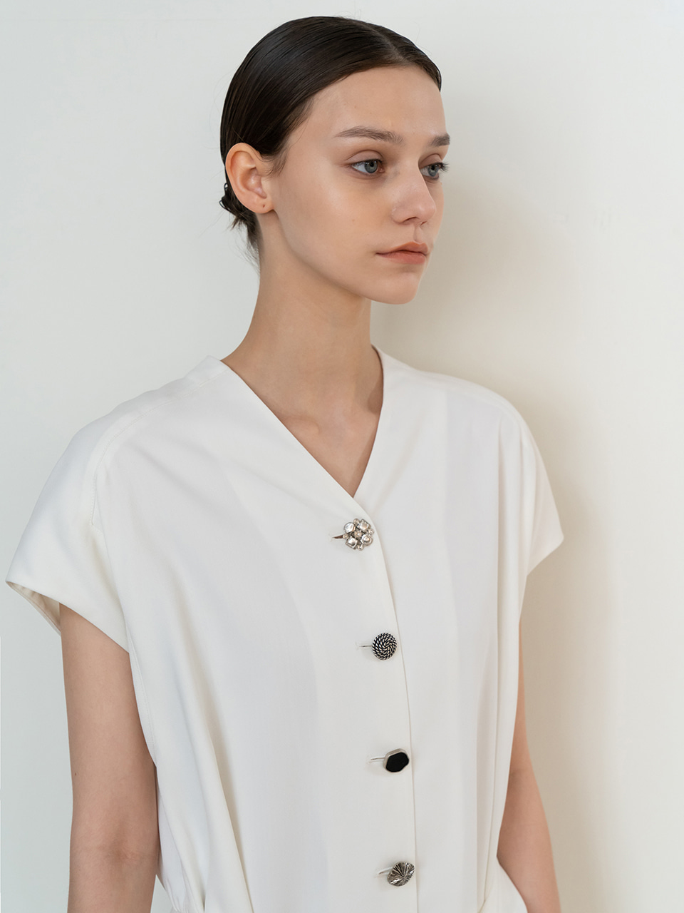Peplum Antique-Button Dress