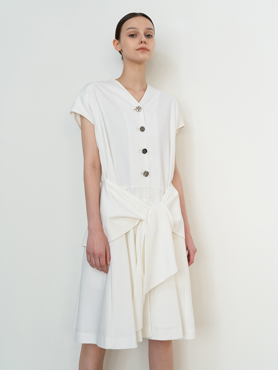Peplum Antique-Button Dress