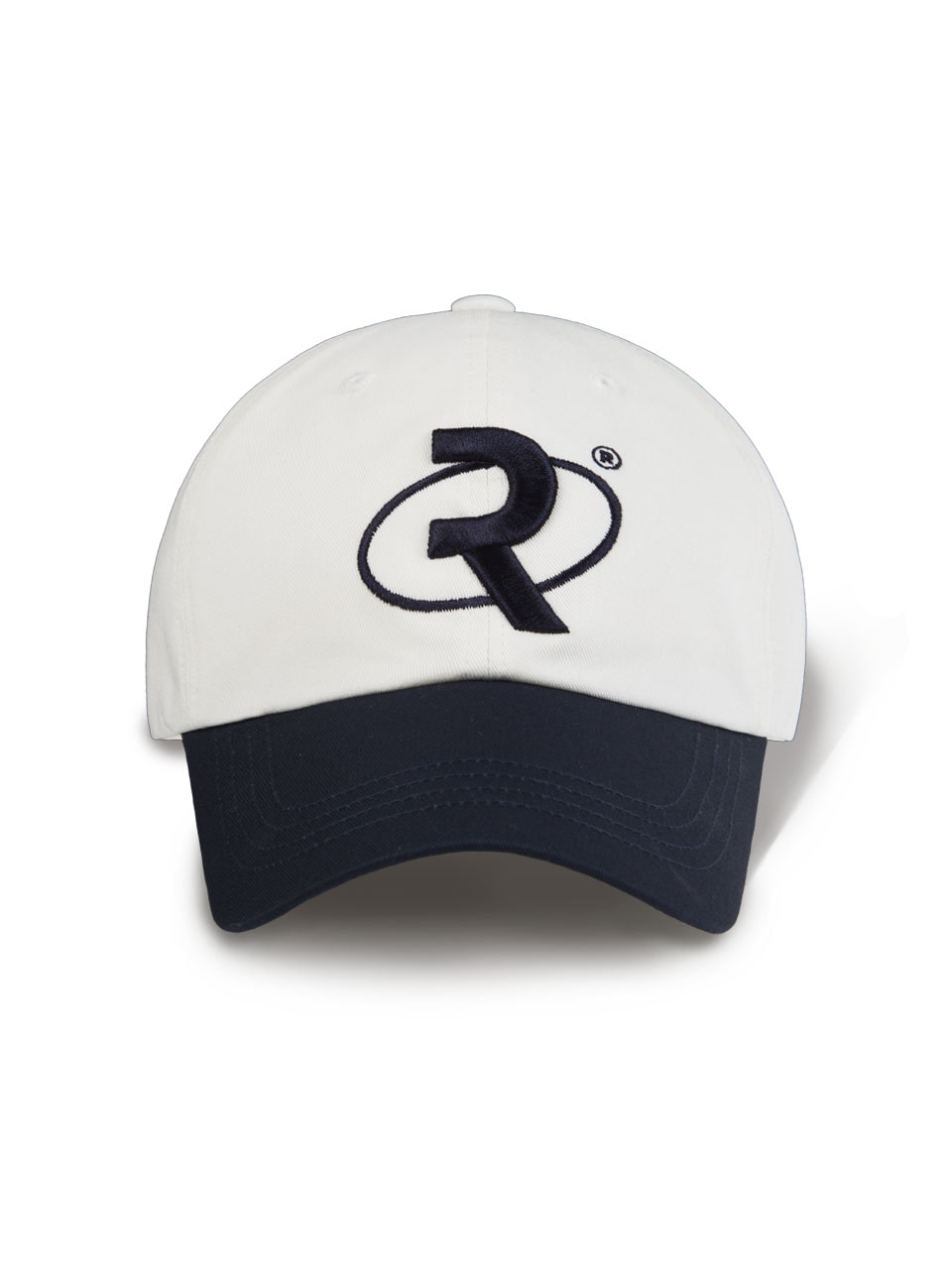 Planet R Two-Tone Baseball Cap — White & Navy