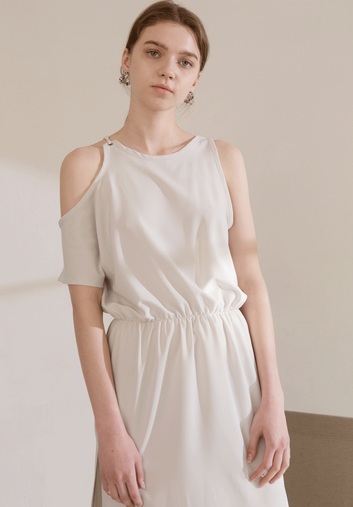 Asymmetric-Shoulder Dress